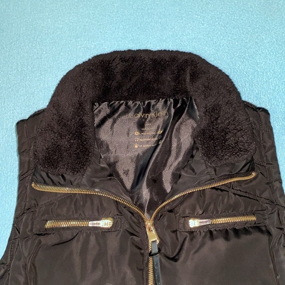 CALVIN KLEIN PERFORMANCE Puffer Vest wind resistant gold zipper closure size L - Picture 5 of 11